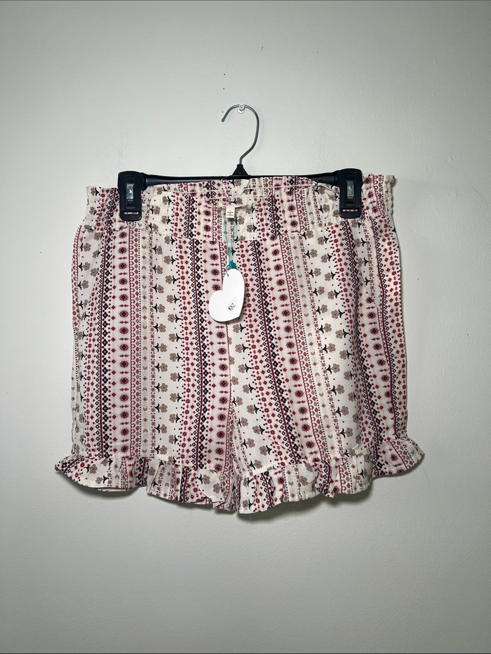 Hayden Girls Cream Printed Ruffle Hem Shorts
